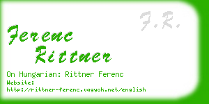 ferenc rittner business card